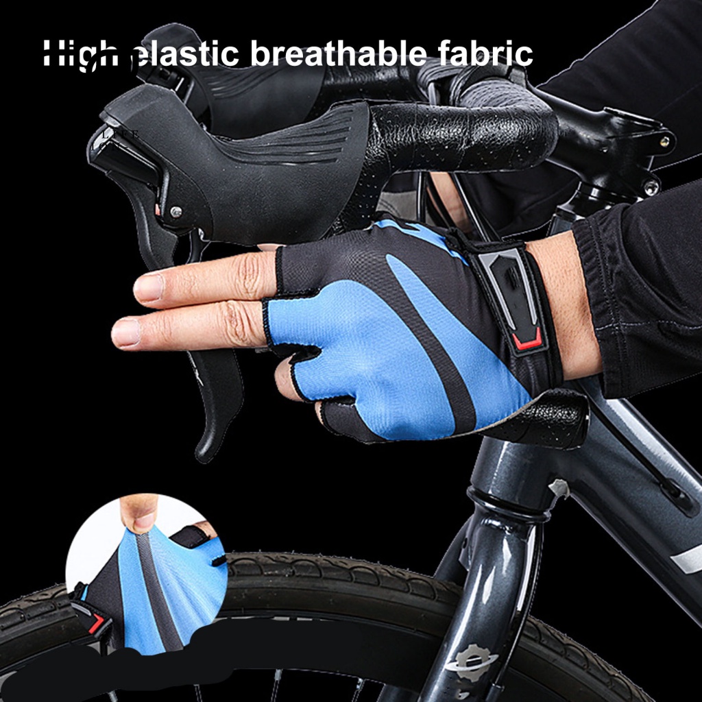 1 Cặp Găng Tay Thể Thao Nửa Ngón Có Đệm Bảo Vệ Tháo Gỡ Nhanh Chống Sốc Có Thể Điều Chỉnh Cho Unisex