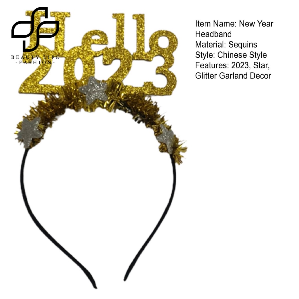 Băng Đô Cài Tóc Hình Ngôi Sao Lấp Lánh Mừng Năm Mới 2023