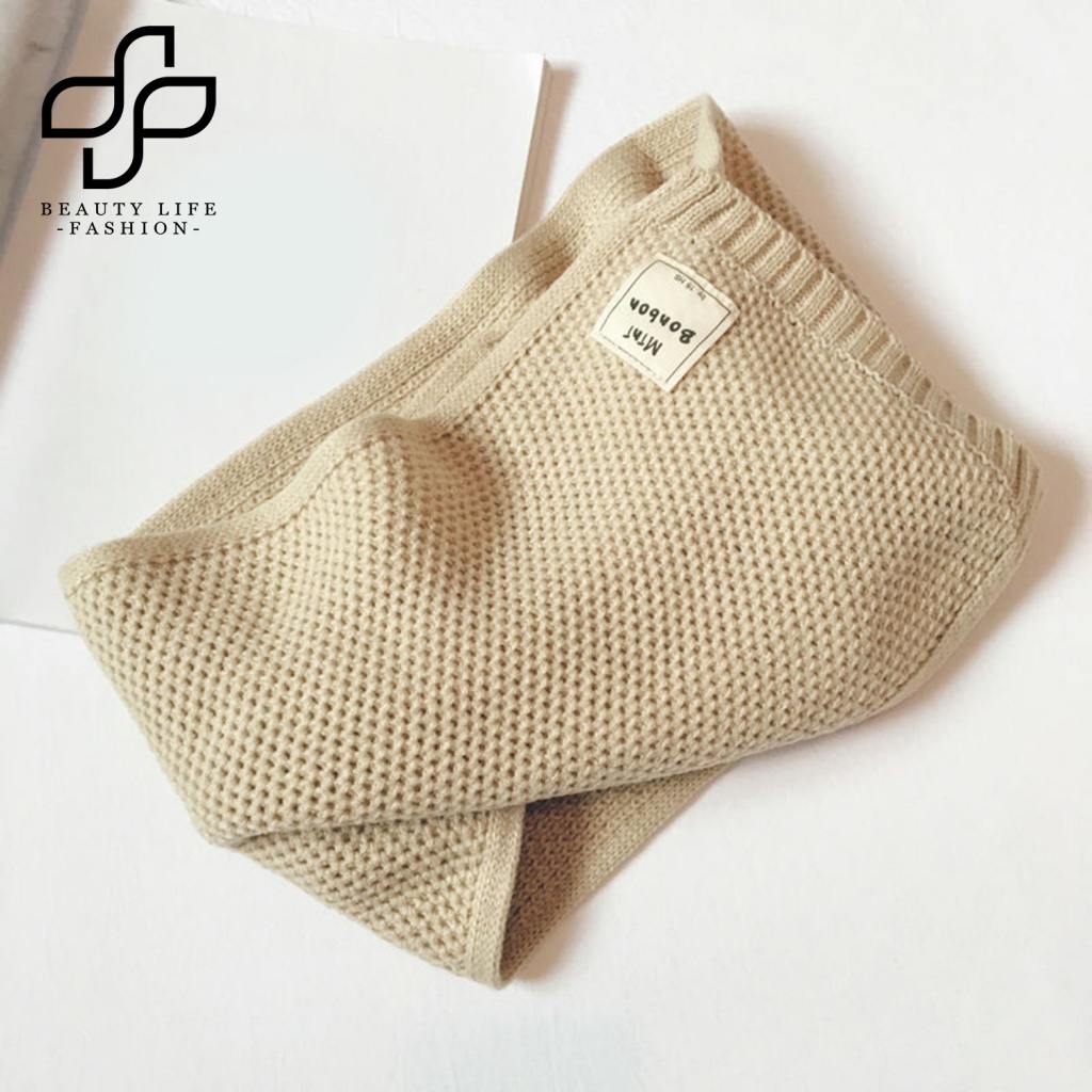 Khăn Choàng Cổ Giữ Ấm Chất Liệu Cotton Dày Dặn Mềm Mại Màu Trơn Không Phai Có Thể Giặt Sạch Cho Bé