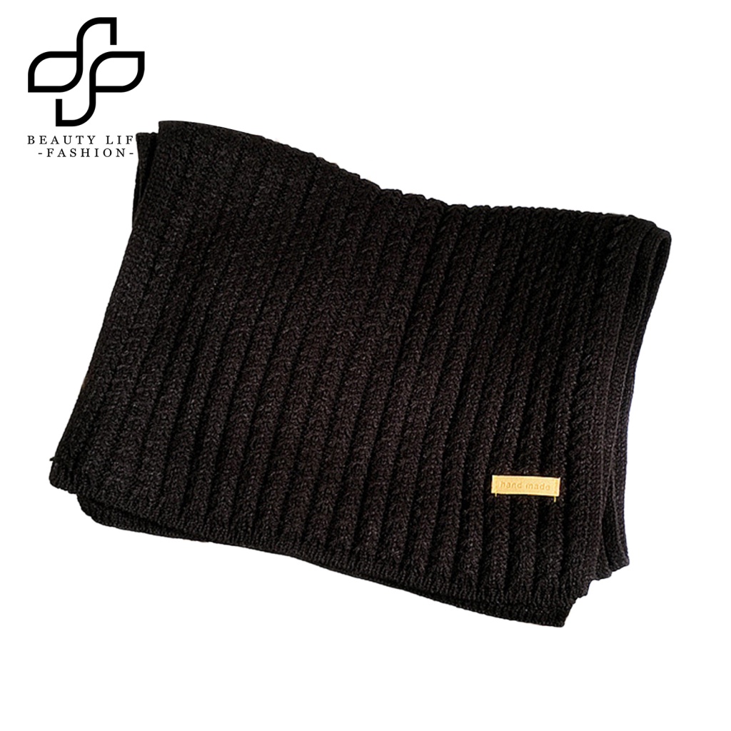 Khăn Choàng Dệt Kim Dày Mềm Mại Màu Trơn Giữ Ấm Mùa Đông Cho Nữ