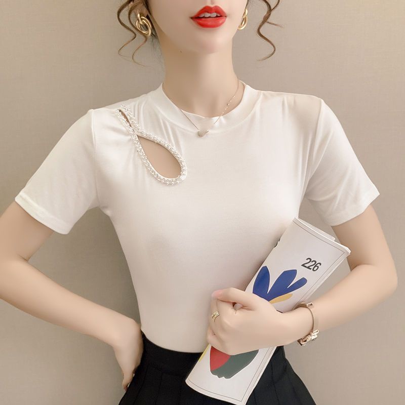 Áo Thun Tay Ngắn Thiết Kế Độc Đáo Dễ Phối Đồ Thời Trang Cho Nữ