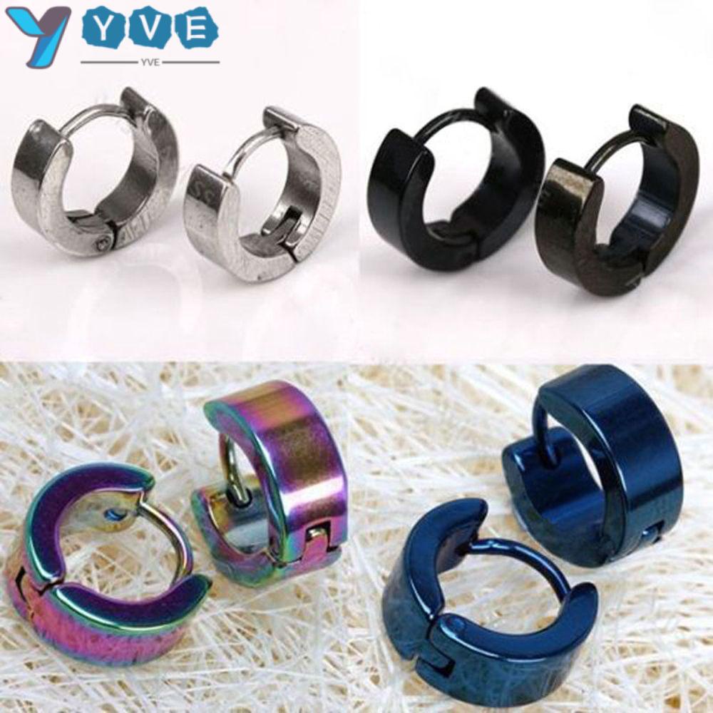 Bộ 2 Khuyên Tai Thép Không Gỉ Xỏ Lỗ Kiểu Dáng Thời Trang