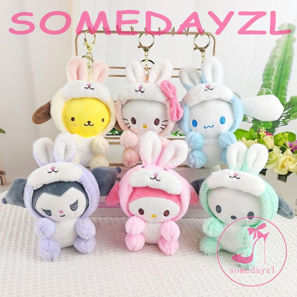 Somedayzl Móc Khóa Thỏ Nhồi Bông Nhiều Màu Dễ Thương