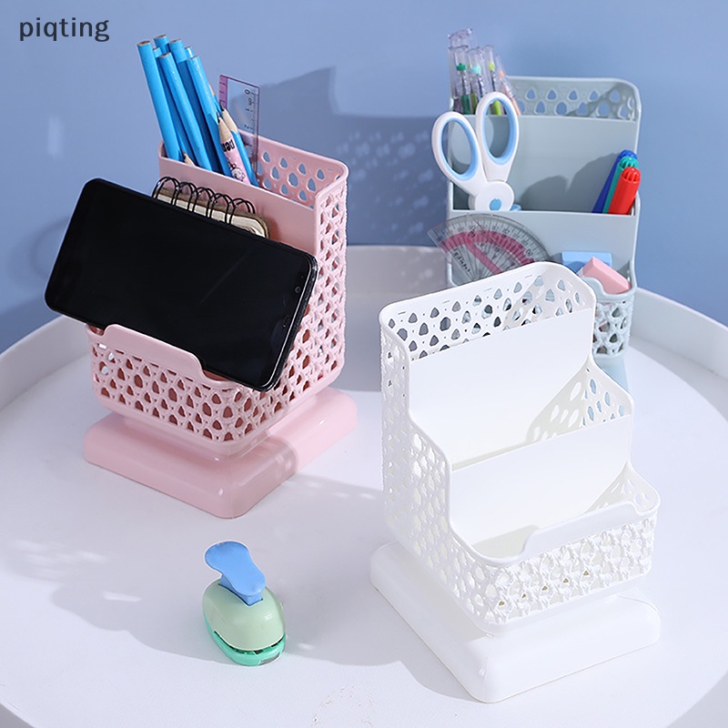 Piqt Hộp Đựng Bút Mỹ Phẩm Điện Thoại Ba Ngăn Rỗng Để Bàn Văn Phòng EN