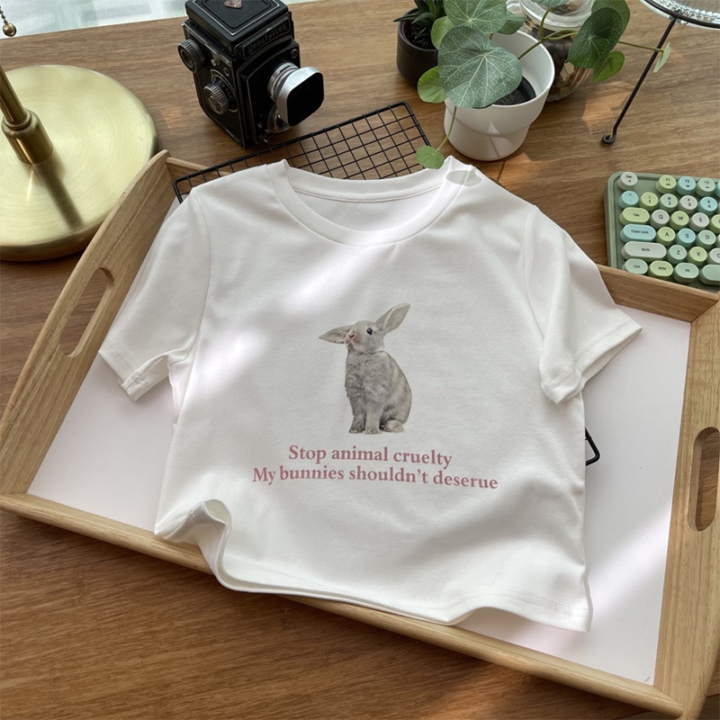 Áo Thun Tay Ngắn Cổ Tròn In Hình Thời Trang Mùa Hè Mới Cho Nữ