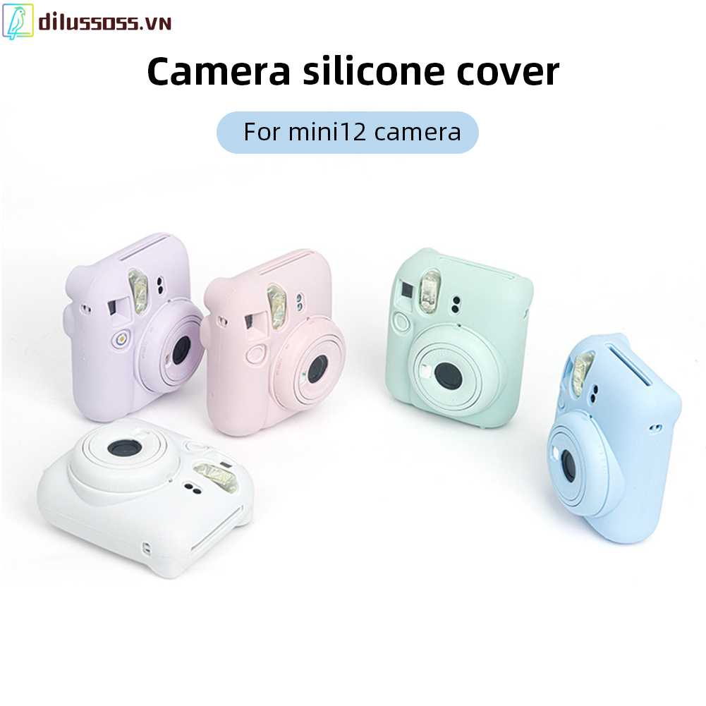 Vỏ Silicone Bảo Vệ Camera Chống Bụi Màu Trơn Cho Instax Mini 12