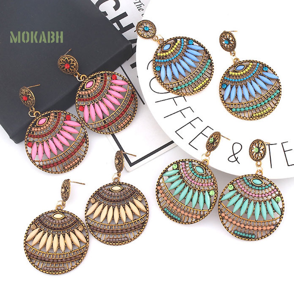 Khuyên Tai Dạng Hạt Tròn Phong Cách Bohemian Dành Cho Nữ