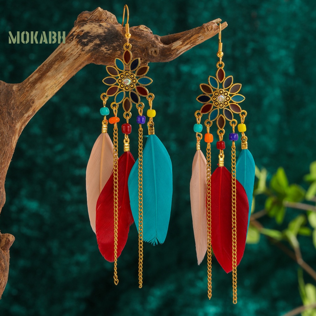 1 Đôi Bông Tai Hợp Kim Dáng Dài Thiết Kế Tinh Tế Dễ Phối Đồ Thời Trang Cho Nữ