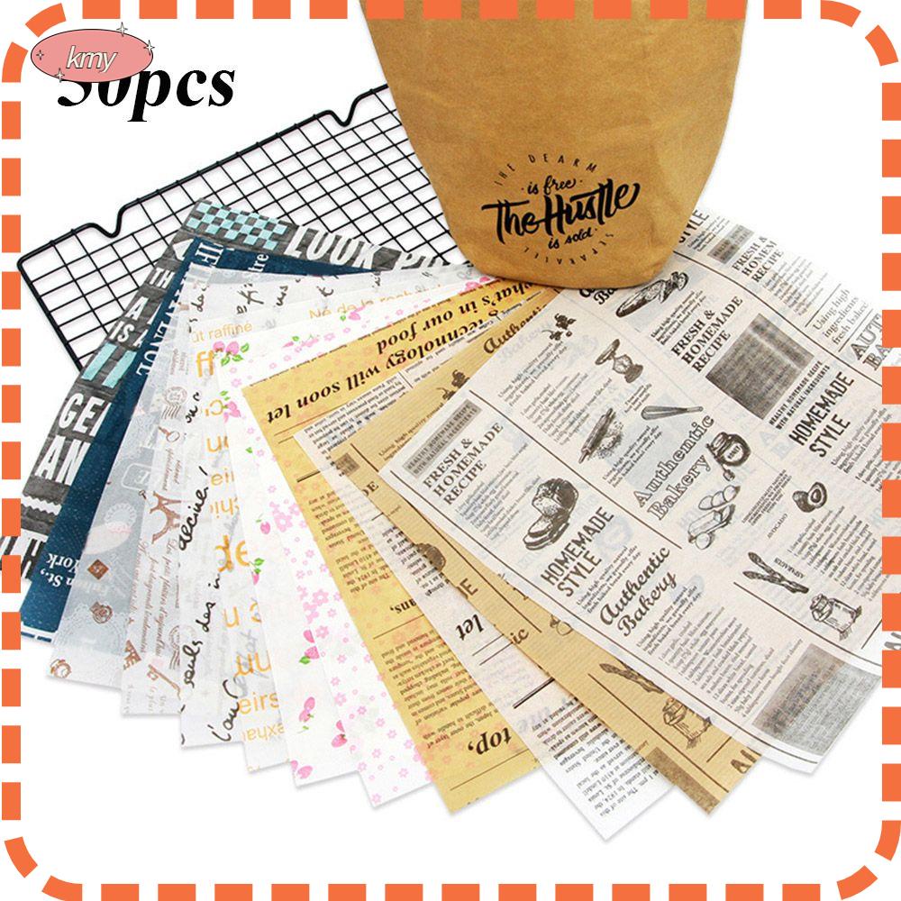 Bộ 50 Giấy Sáp Chống Thấm Dầu Dùng Để Nướng Bánh