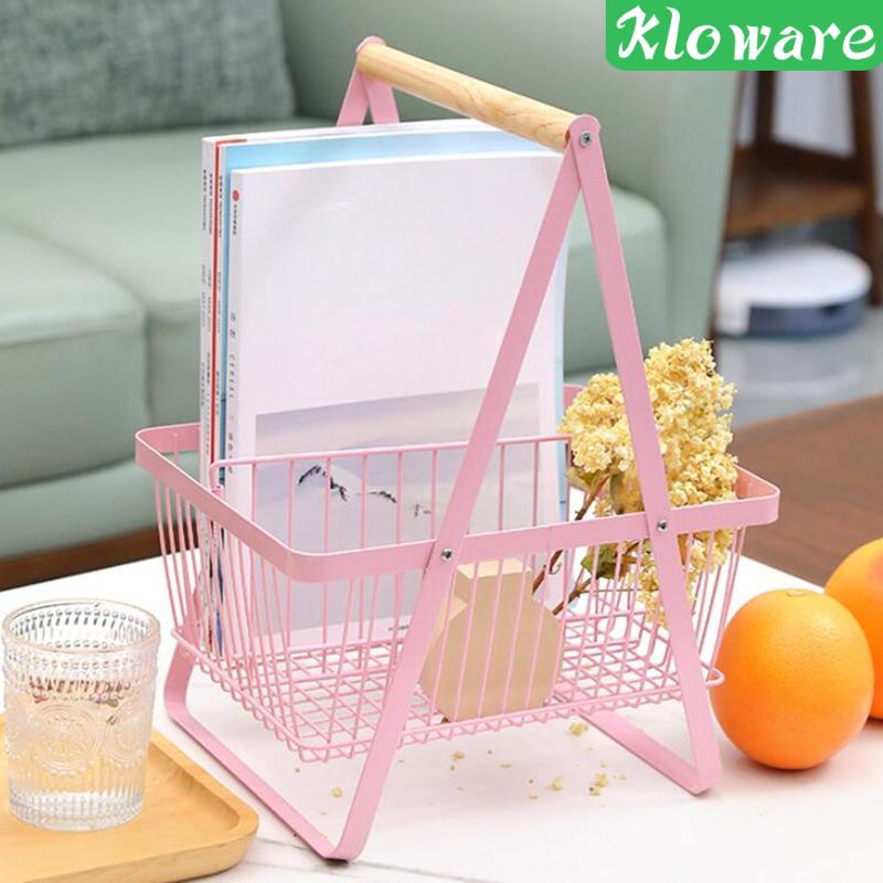 Rổ Đựng Trái Cây Có Tay Cầm Bằng Gỗ Tiện Lợi Dành Cho Nhà Bếp