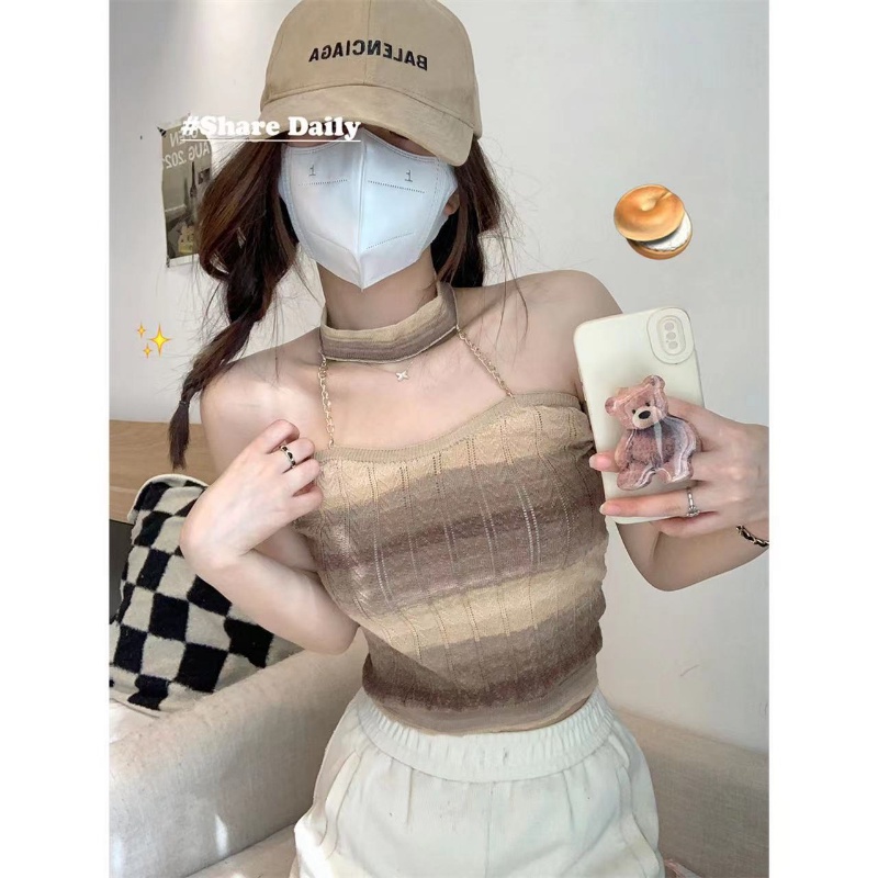 Áo Hai Dây Màu Sắc Gradient Thời Trang Cho Nữ