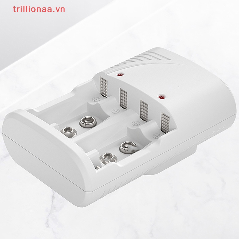 Củ Sạc Nhanh Trillionaa AA AAA Màn Hình LED 1.2V / 9V Phích Cắm US