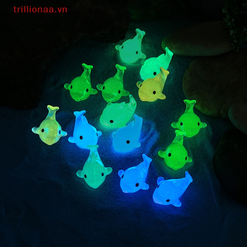 Set 5 Tượng Cá Heo Dạ Quang Trang Trí Tiểu Cảnh