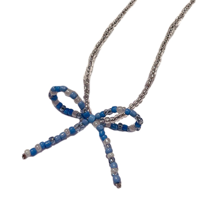 Vòng Cổ Hạt Nhiều Màu Sắc Xỏ Hạt Hình Nơ Phong Cách Bohemian Thời Trang Đi Biển Mùa Hè