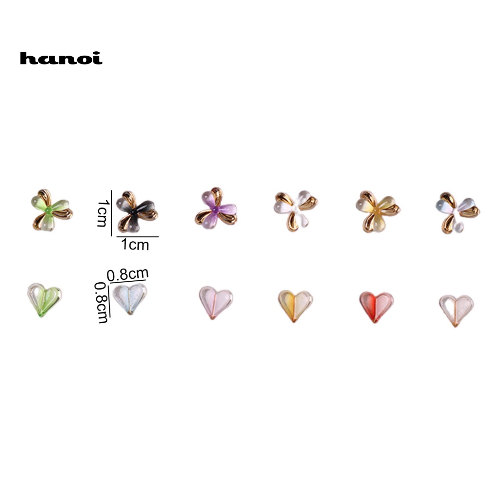1 Túi Hạt Cườm 3D Hình Trái Tim Nhiều Màu Sắc Dùng Trang Trí Móng Tay Nghệ Thuật DIY