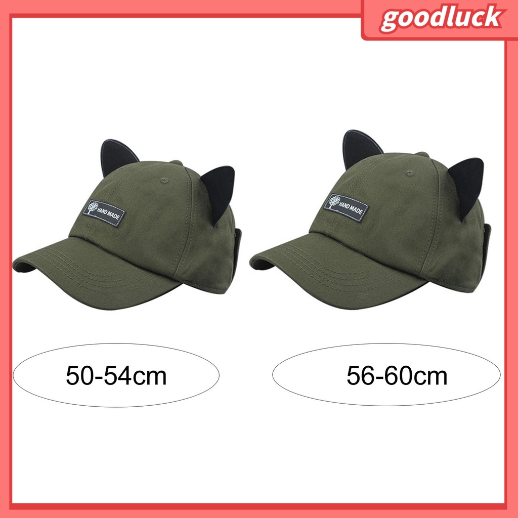 [GLO] Mũ Phi Công Cá Tính Với Kính Râm Trong Suốt Trang Trí Tai Mèo Có Thể Gập Lại Cho Unisex