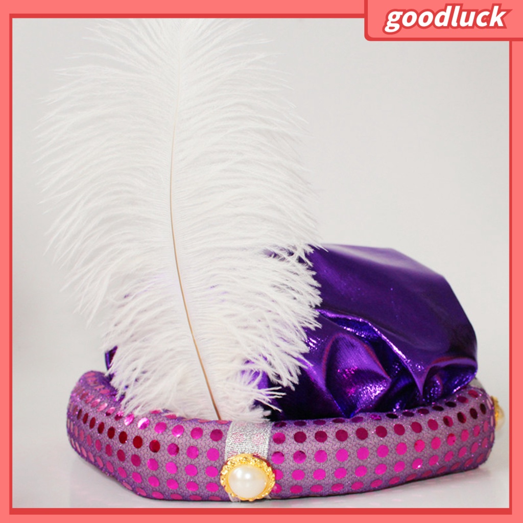 [GLO] Cài Tóc Hình Lông Vũ Đính Kim Sa Ngọc Trai Giả Trọng Lượng Nhẹ Hóa Trang Tiệc Hóa Trang