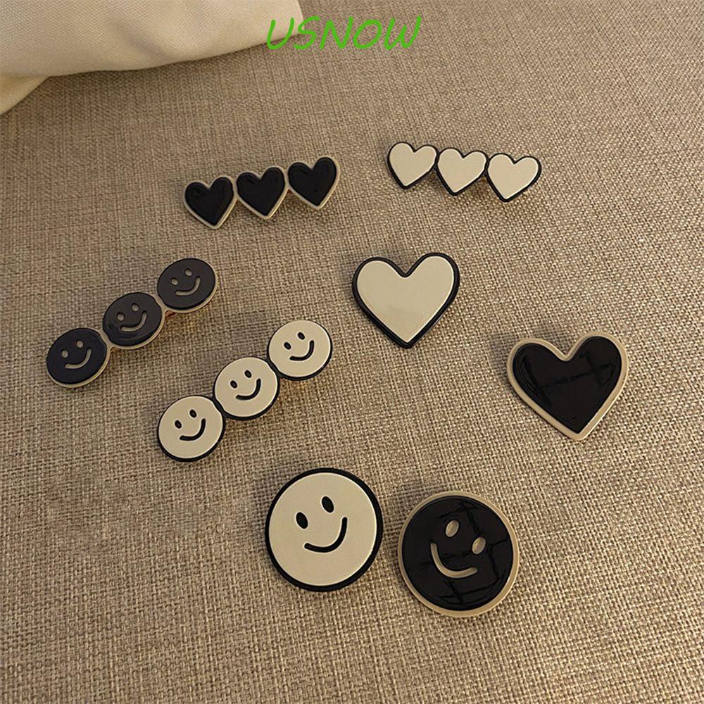 Kẹp Tóc Mỏ Vịt Bằng Acrylic Hình Trái Tim / Mặt Cười Đơn Giản Ngọt Ngào Cho Nữ