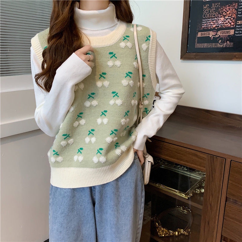 Áo Tank Top Dệt Kim Không Tay Dáng Rộng Thiết Kế Mới Thời Trang Theo Phong Cách Hàn Quốc Cho Nữ