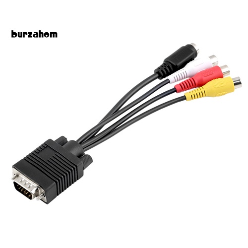 Bộ Dây CáP ChuyểN ĐổI Bur VGA Sang S-Video 3 RCA AV TV Cho PC / Laptop