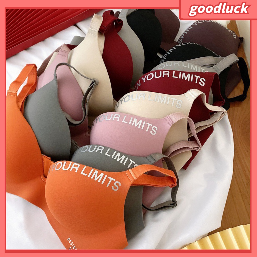 Áo Ngực Không Gọng Thép Không Đường May 3 / 4 Có Thể Điều Chỉnh Dây In Chữ Dành Cho Nữ