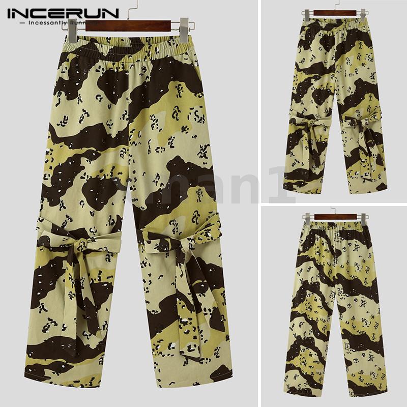 INCERUN Quần Dài Họa Tiết Rằn Ri Cá Tính Thời Trang Cho Nam