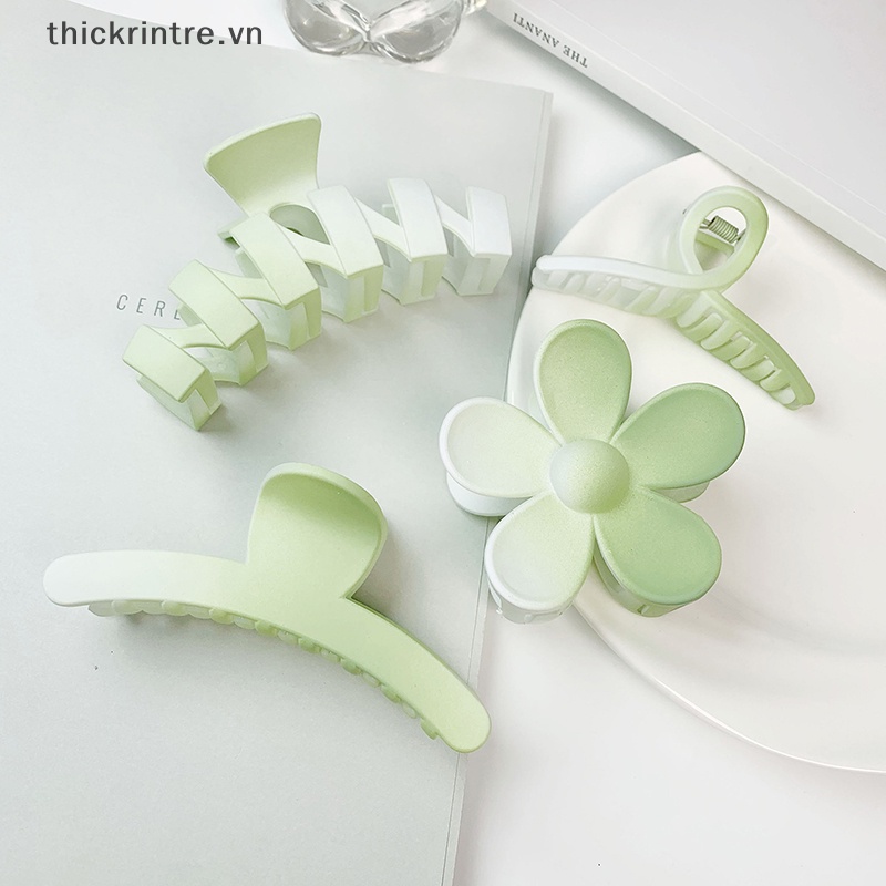 Kẹp Tóc Móng Vuốt Cá Mập Lớn Màu Xanh Lá Thời Trang Mùa Hè Thanh Lịch Dành Cho Bạn Nữ VN