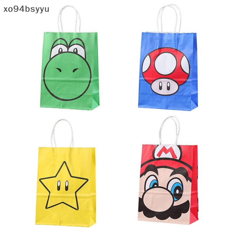 Set 4 Túi Giấy Kraft xo94bsyyu Đựng Bảo Quản Đồ Chơi Super Marios Cho Bé