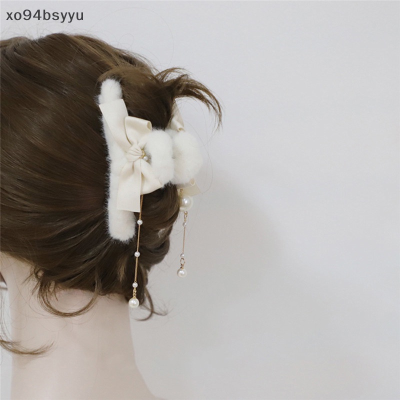 Kẹp Tóc Càng Cua xo94bsyyu Đính Ngọc Trai Giả Dáng Dài Phong Cách Vintage Thời Trang Cho Nữ