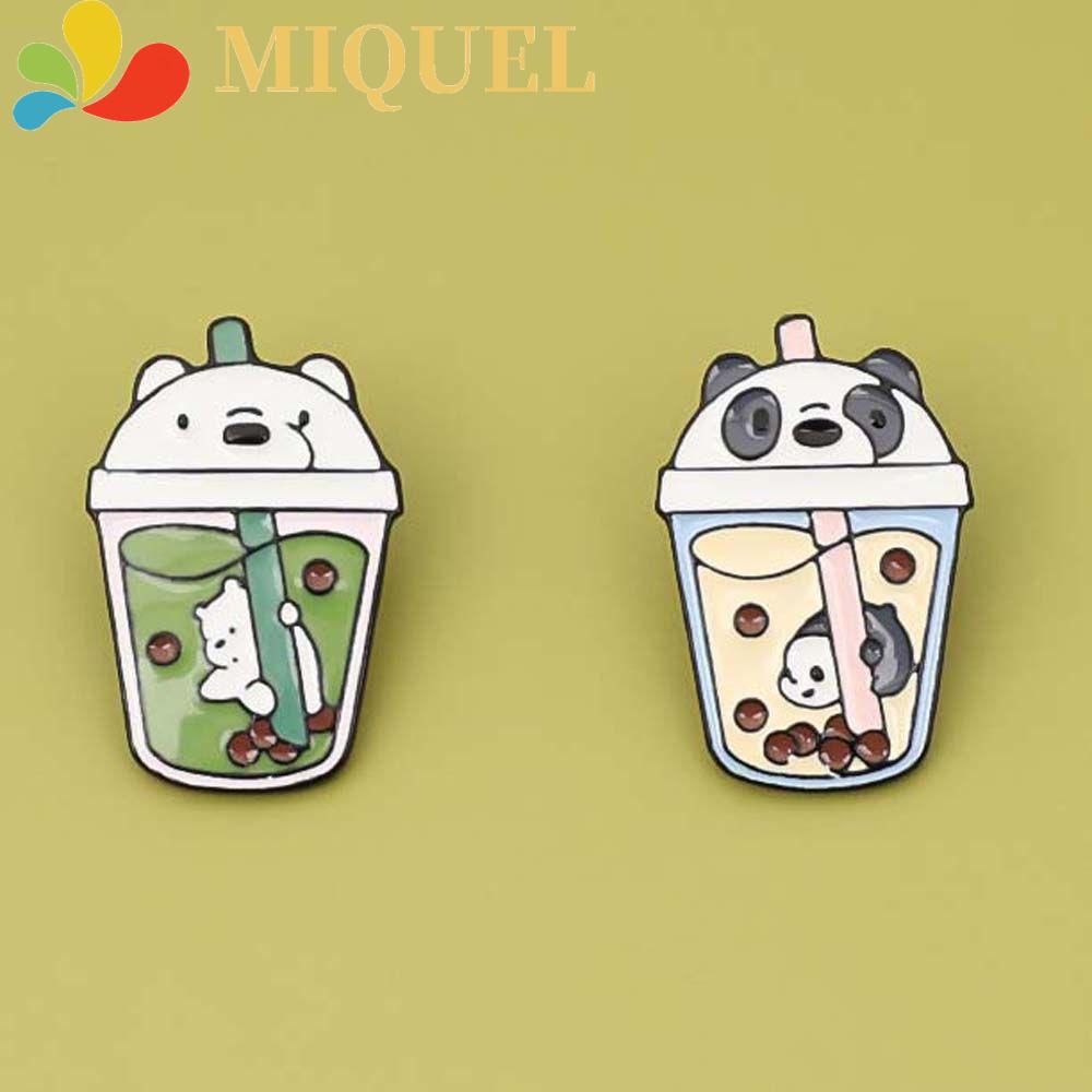 Ghim Cài Áo Hình Gấu Và Trà Sữa Dễ Thương