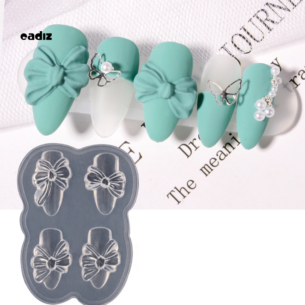 Khuôn Chạm Khắc Trang Trí Móng Tay Hình Nơ / Trái Tim Xinh Xắn