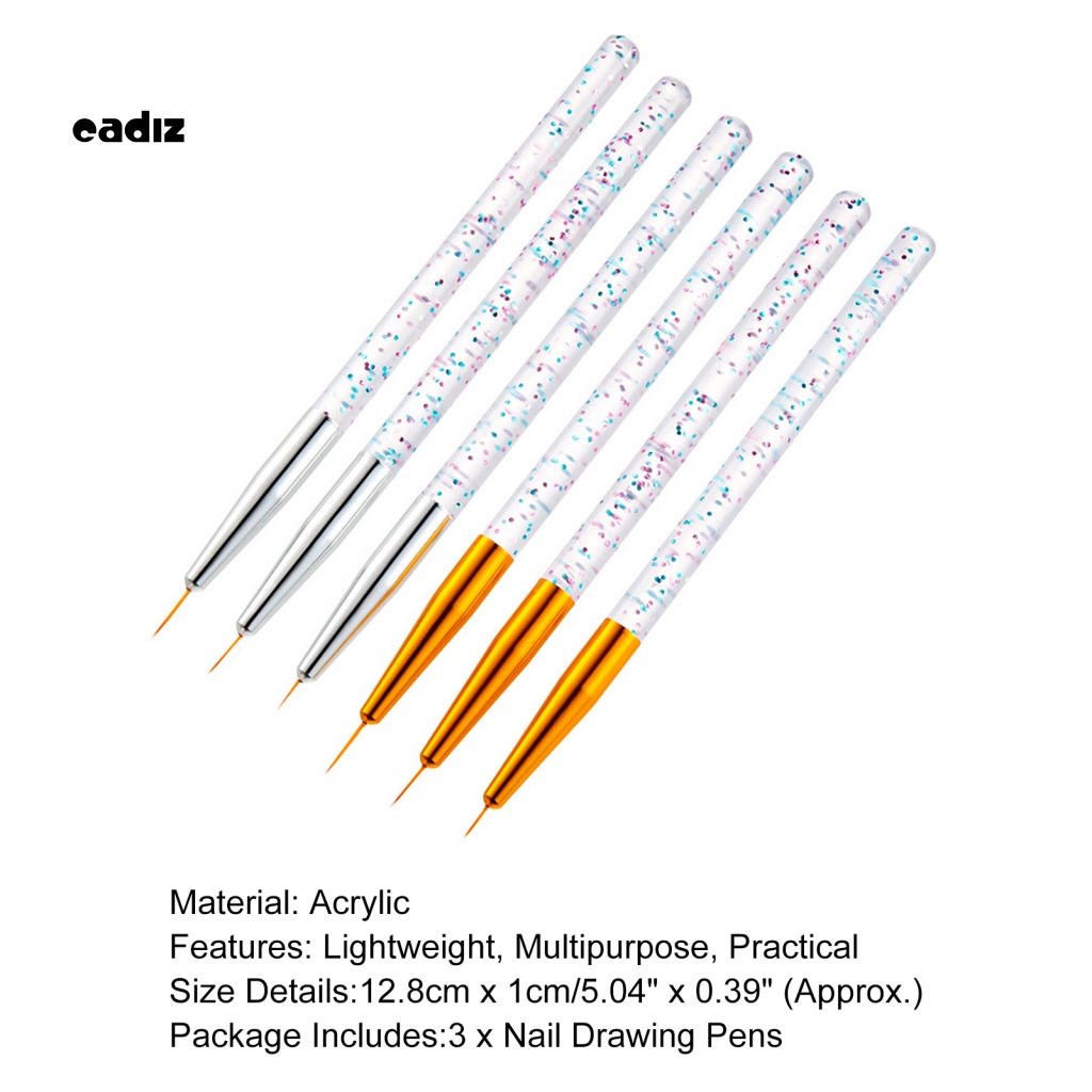 Set 3 Bút Trang Trí Móng Tay Nghệ Thuật Acrylic Siêu Mỏng Họa Tiết Độc Đáo Dành Cho Nữ DIY