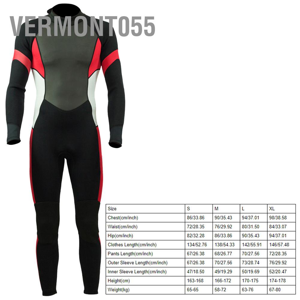 Vermont055 Neoprene 3mm Chống Lạnh Ấm Người Lớn Bộ Đồ Lặn Thấm Nước Tay Dài Quần Áo Lướt Sóng Bơi