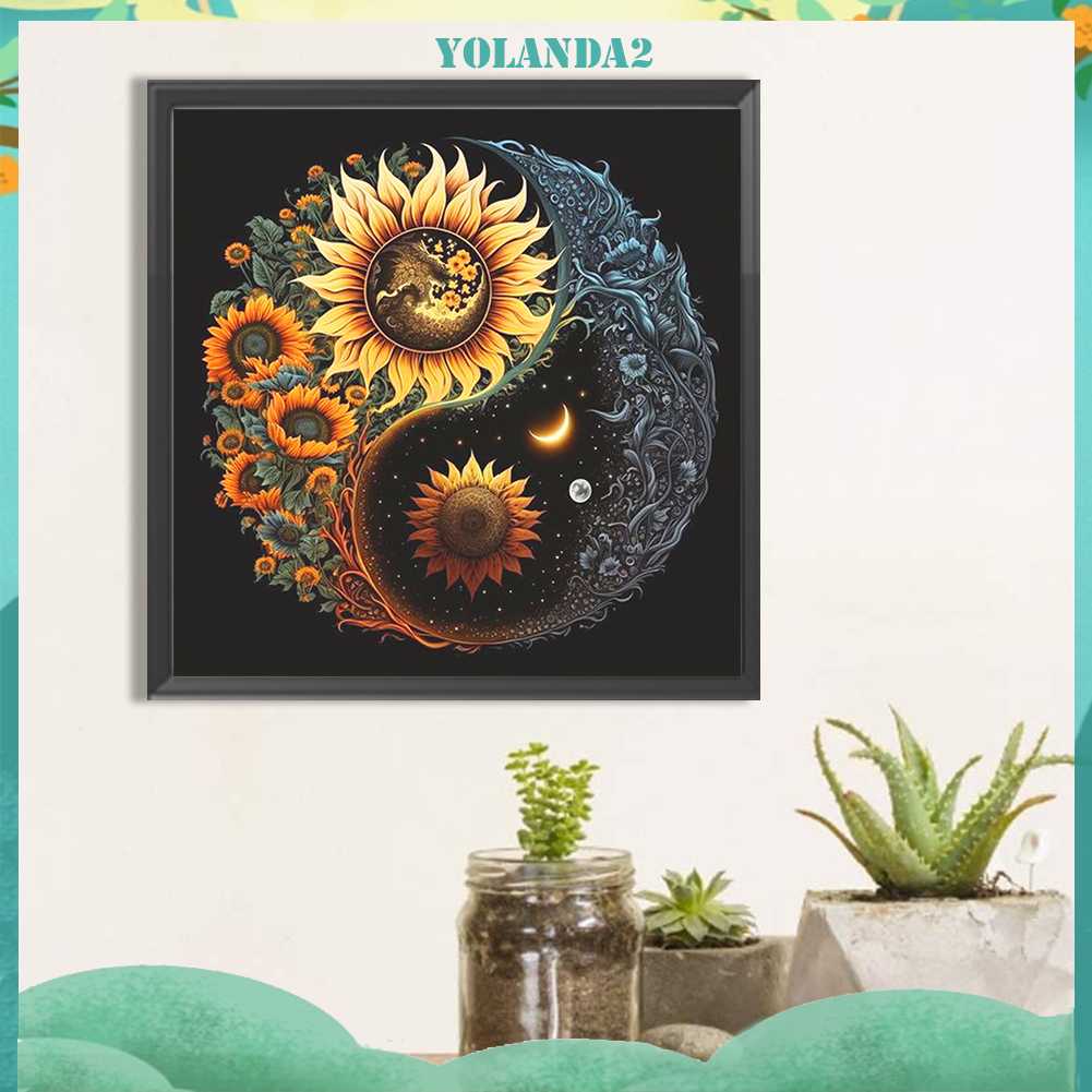 Tranh Đính Đá Kim Cương Toàn Bộ 5D DIY Hình Vẽ Hoa Trang Trí Nhà Cửa