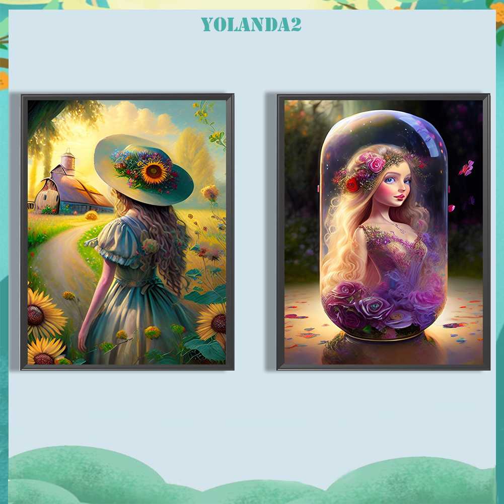 Tranh Đính Đá Kim Cương Toàn Bộ 5D DIY Hình Vẽ Cô Gái Trang Trí Nhà Cửa