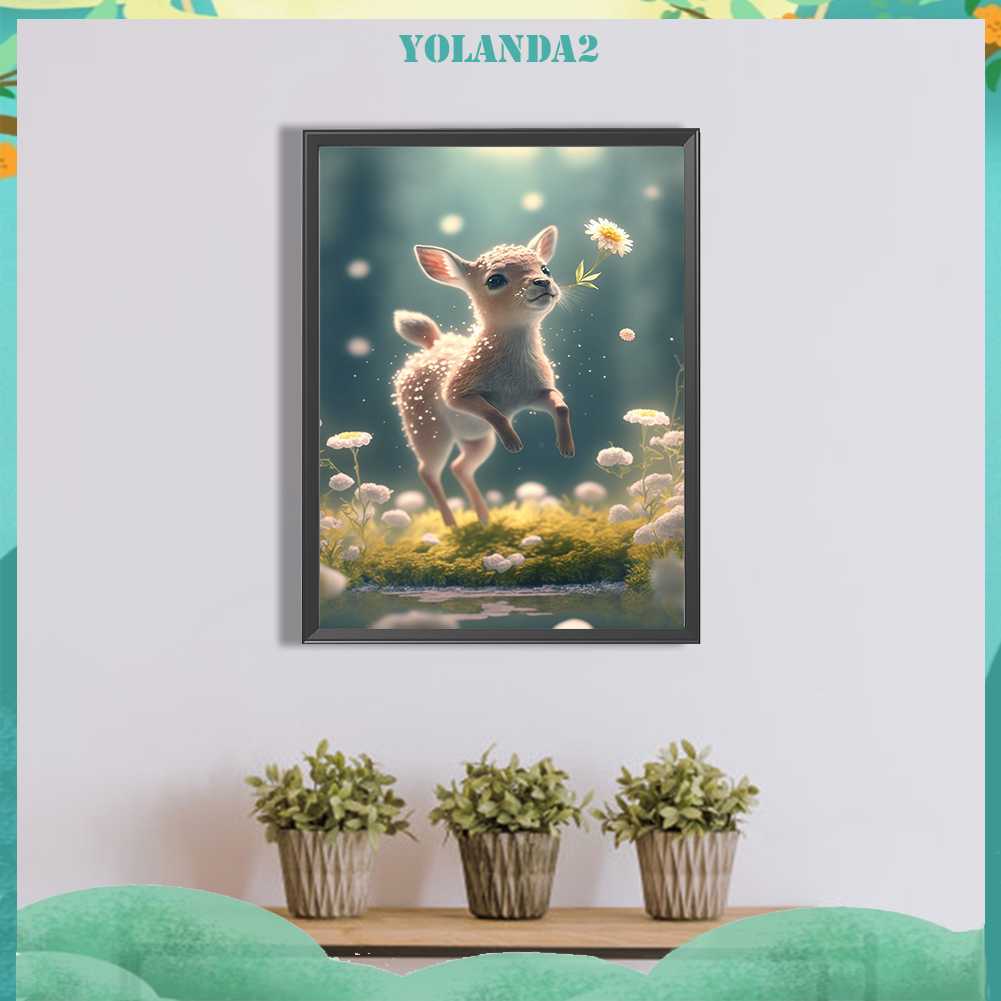 Tranh Đính Đá Kim Cương Toàn Bộ 5D DIY Hình Vẽ Con Hươu