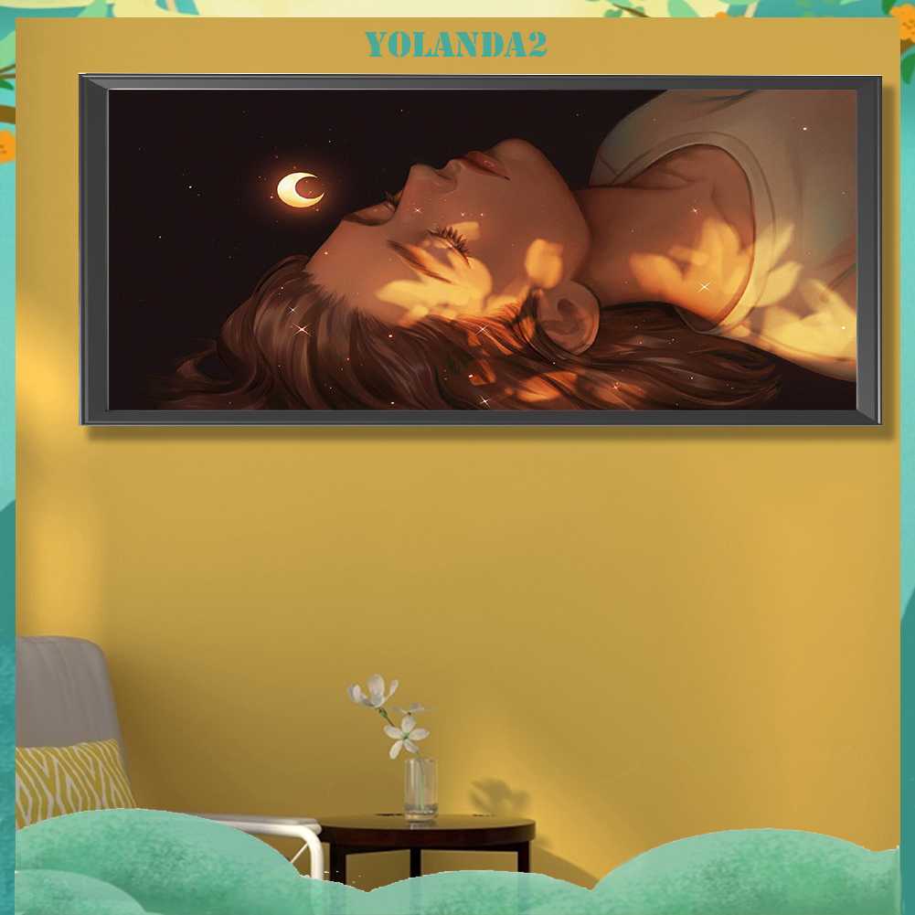 Tranh Đính Đá Kim Cương Toàn Bộ 5D DIY Hình Vẽ Cô Gái Trang Trí Nhà Cửa