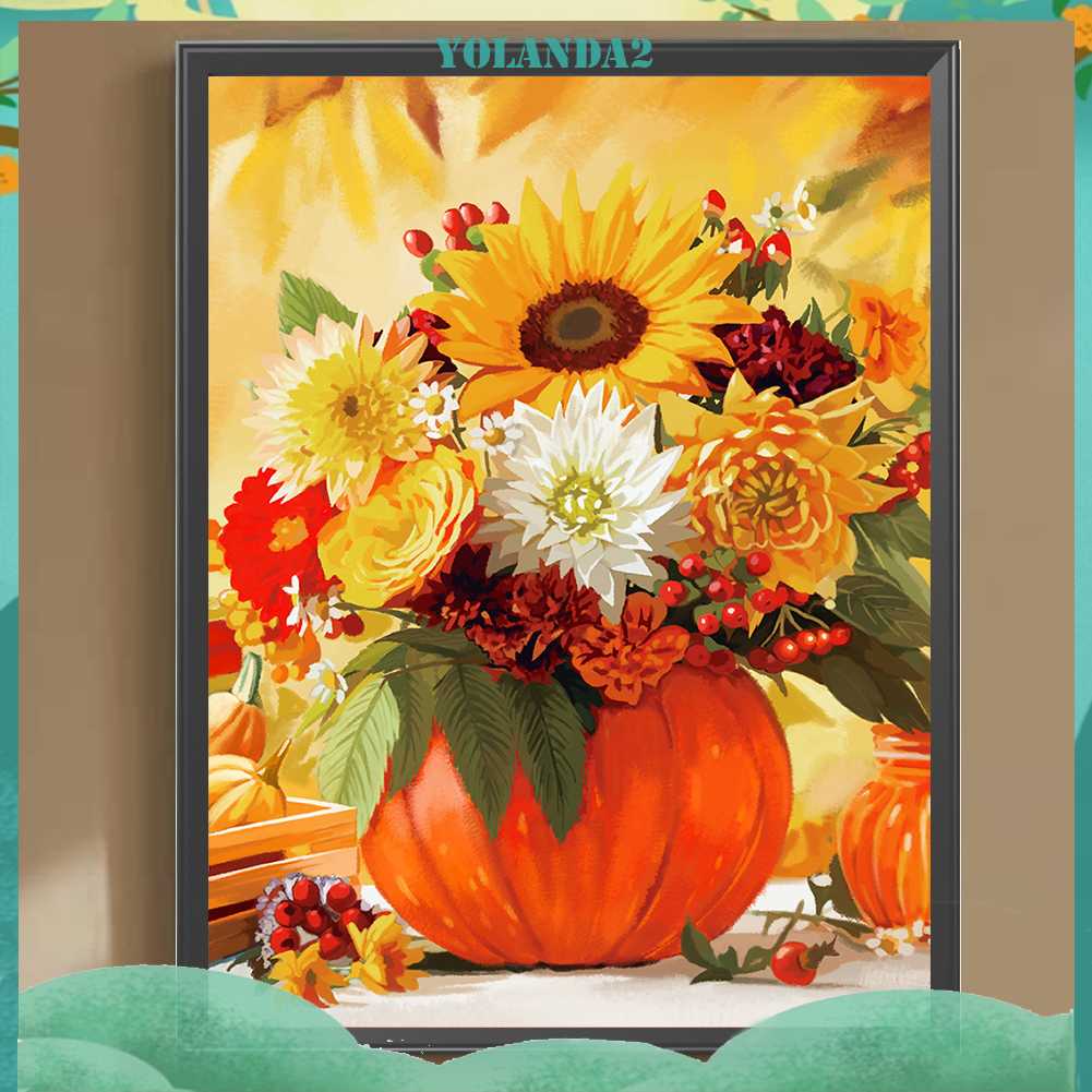 Tranh Đính Đá Kim Cương Toàn Bộ 5D DIY Hình Vẽ Hoa Trang Trí Nhà Cửa