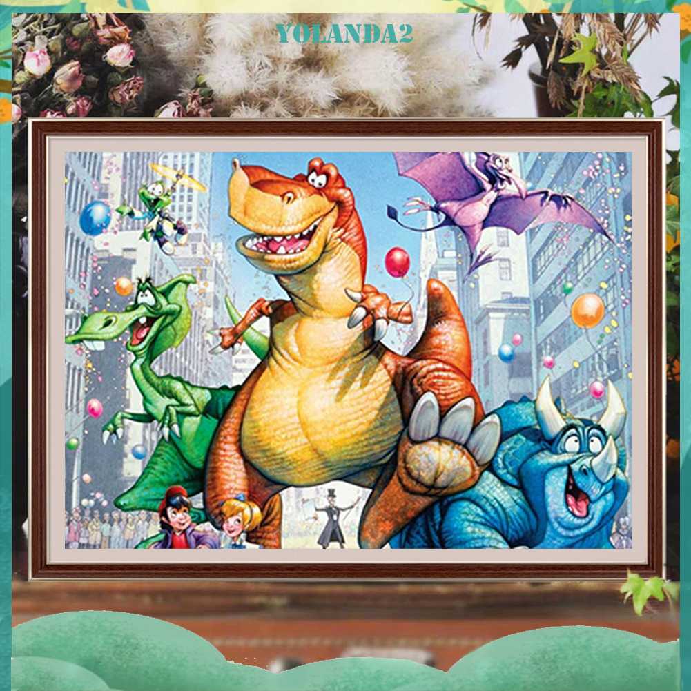 Tranh Đính Đá Kim Cương Toàn Bộ 5D DIY Hình Vẽ Khủng Long