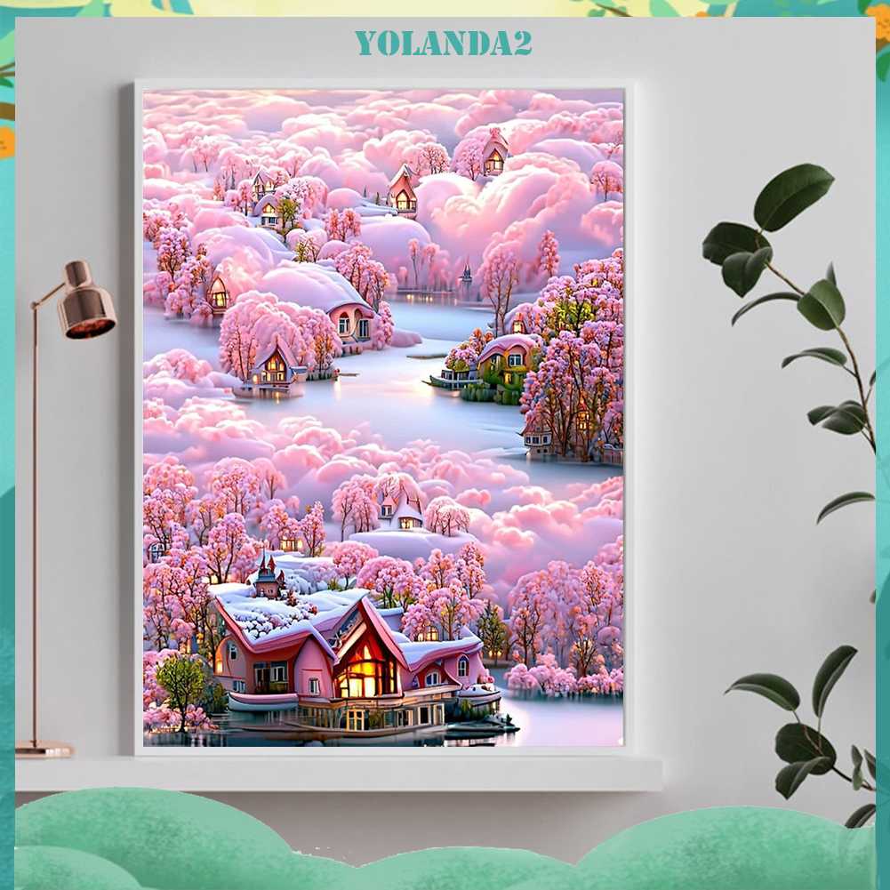 Tranh Đính Đá Kim Cương Toàn Bộ 5D DIY Hình Vẽ Biệt Thự