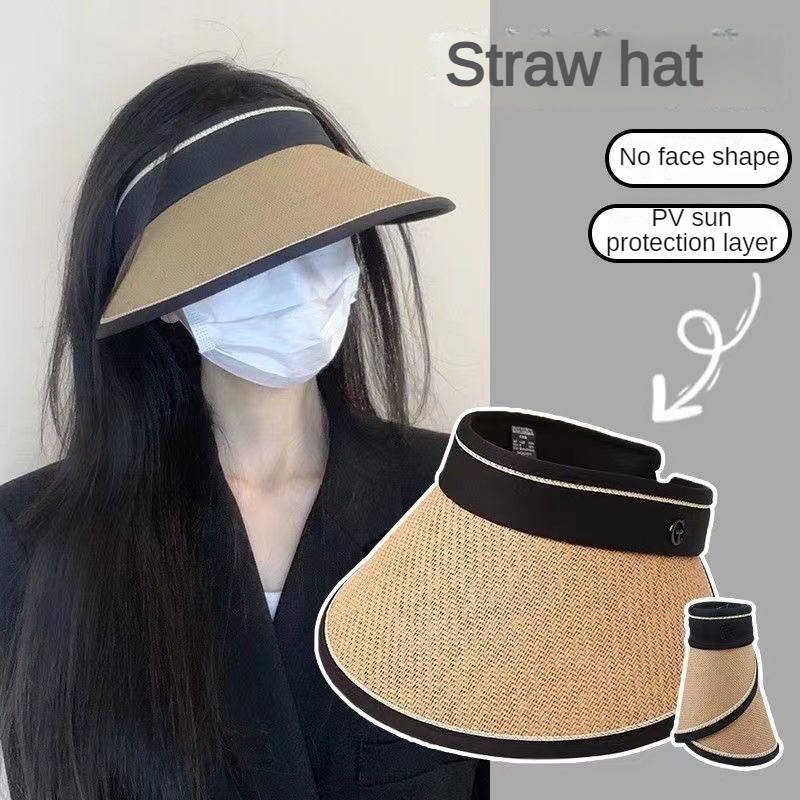 Mũ Rộng Vành Chống Nắng Chống Tia Cực Tím Thiết Kế Hở Chóp Thời Trang Mùa Hè Cho Nữ