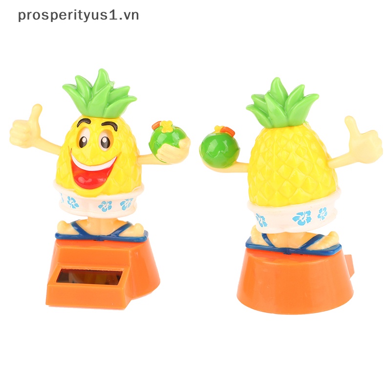[prosperityus1] Quả Dứa Lắc Đầu Sử Dụng Năng Lượng Mặt Trời Trang Trí Xe Hơi [VN]
