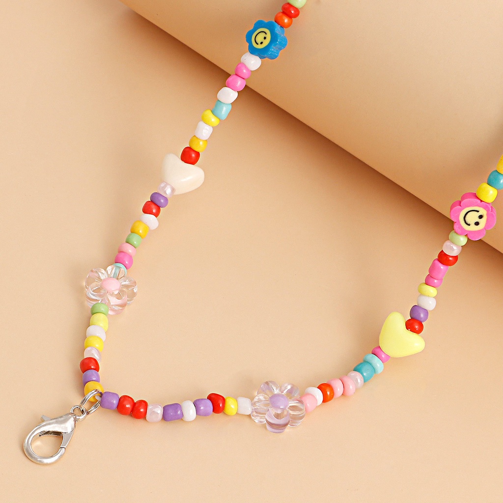 Vòng Cổ Choker Co Giãn Xỏ Hạt Nhiều Màu Dễ Thương Phong Cách Bohemian Ngọt Ngào DIY