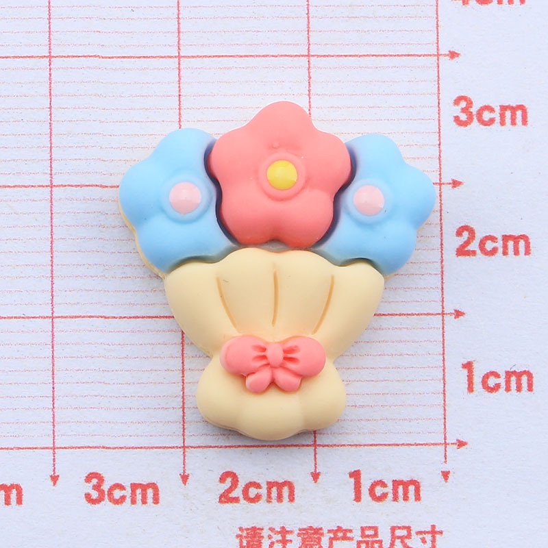 Set 10 Kẹp Tóc Hình Bông Hoa Bằng Nhựa Resin DIY