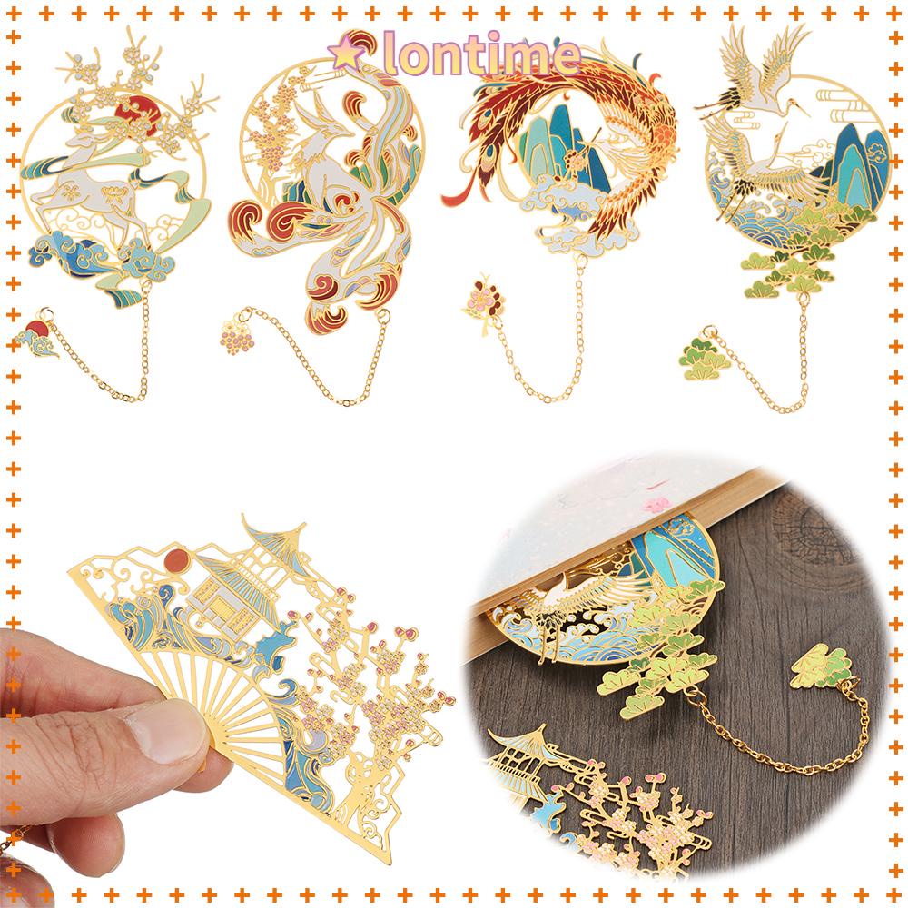 Thẻ Đánh Dấu Trang Sách Bằng Đồng Thau Phối Tua Rua Độc Đáo Trang Trí Trường Học /