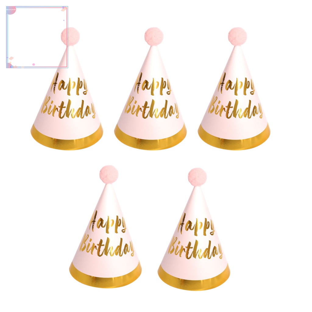 Bộ 5 Nón Giấy Hình Nón Sinh Nhật Xinh Xắn Cho Bé
