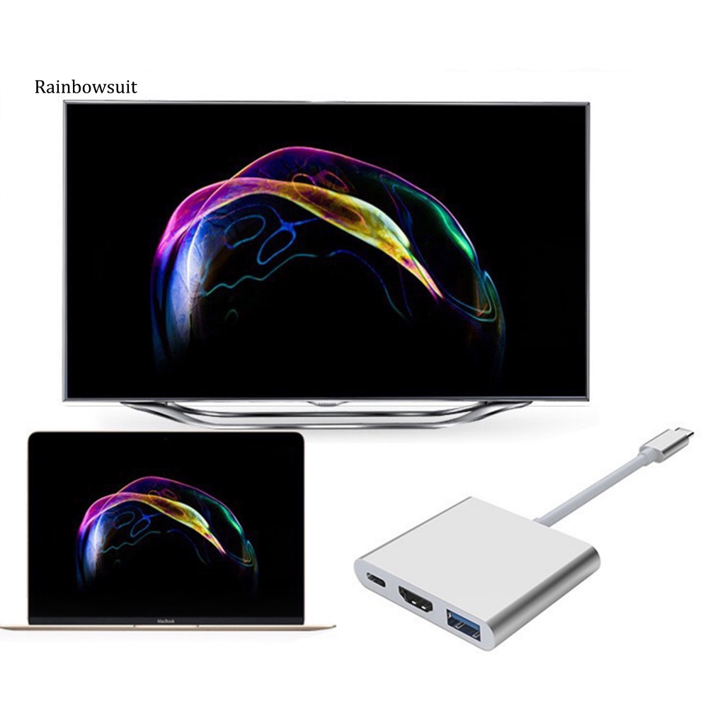 Cáp Chuyển Đổi USB 3.1 Type C Sang HDMI 3 Trong 1 Độ Chính Xác Cao Cho Notebook