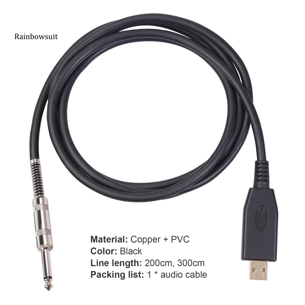 Dây Cáp Âm Thanh AUX Chống Nhiễu Âm Thanh Trung Thực Cao USB 6.35mm Male Sang Male Cho Laptop