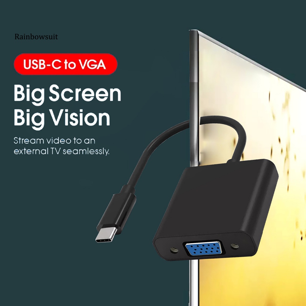 Cáp Chuyển Đổi VGA Độ Phân Giải Cao 1080P @ 60Hz Type-C Sang VGA Chuyên Nghiệp Cho MacBook Pro 2018 / 2017