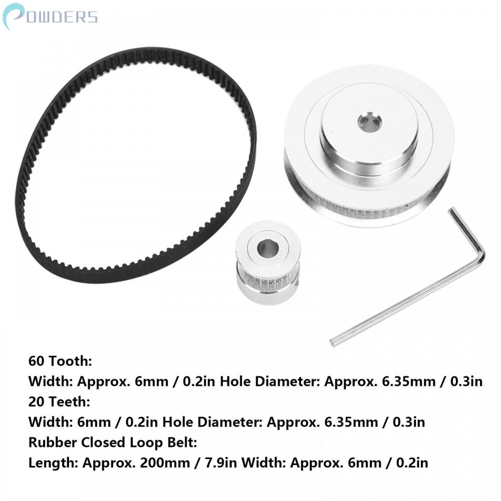 Dây Đai Ròng Rọc 20 Răng 60 Răng Bằng Nhôm Cho Đai Đồng Bộ 6mm
